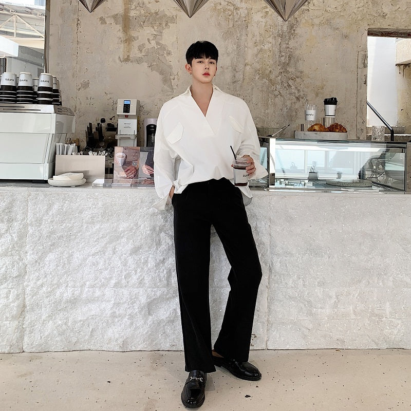 Men Long Sleeve Loose Casual Shirts