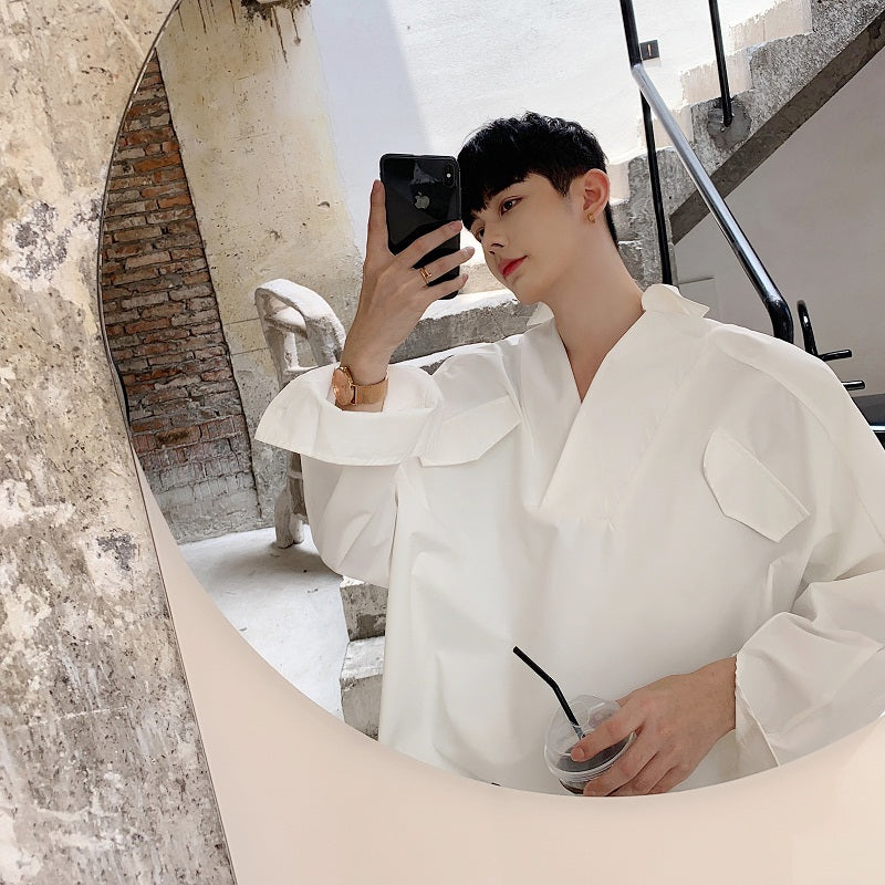Men Long Sleeve Loose Casual Shirts