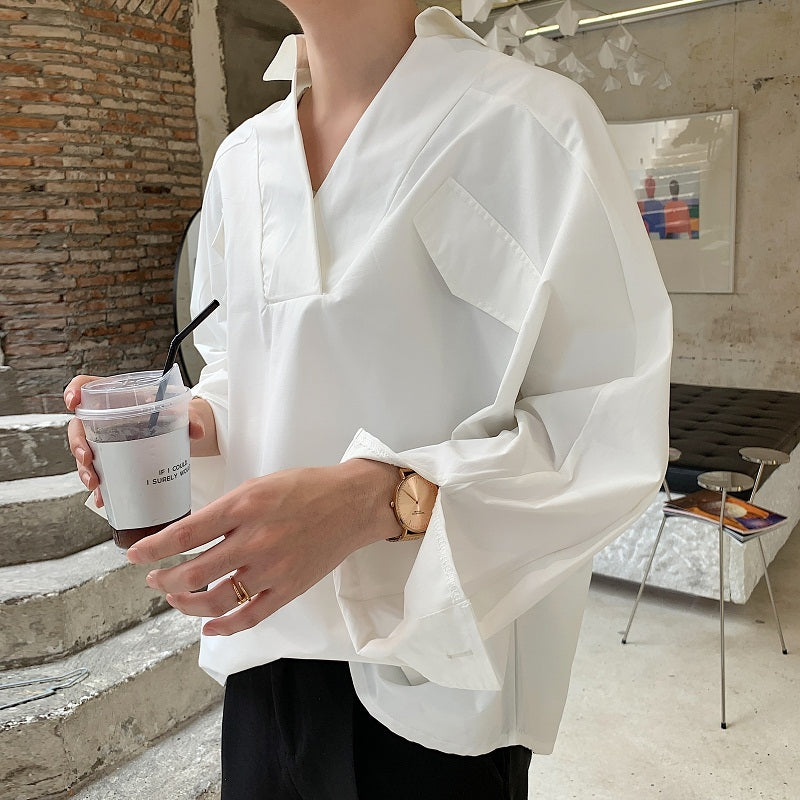 Men Long Sleeve Loose Casual Shirts